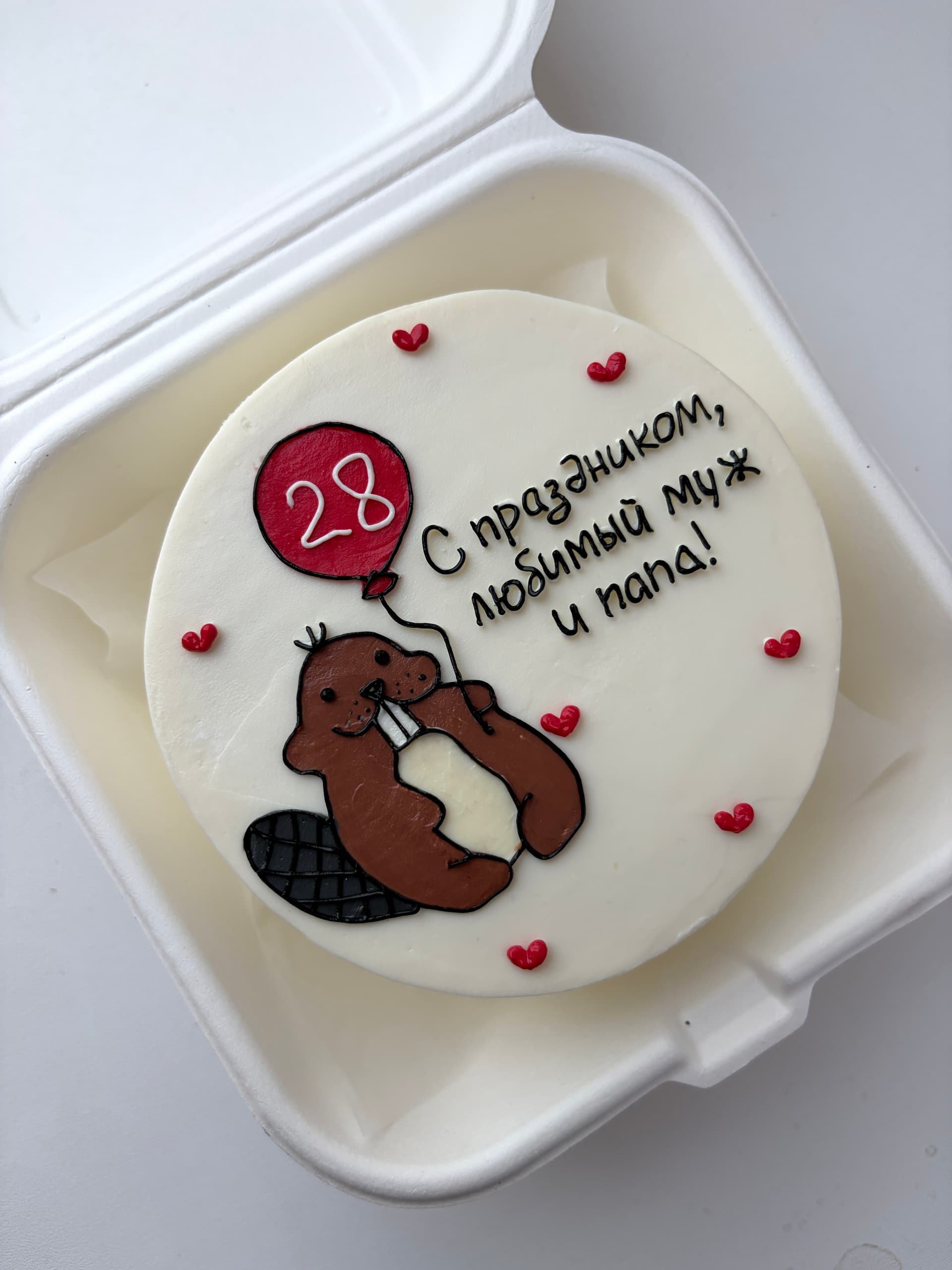 Бенто торт с бобром