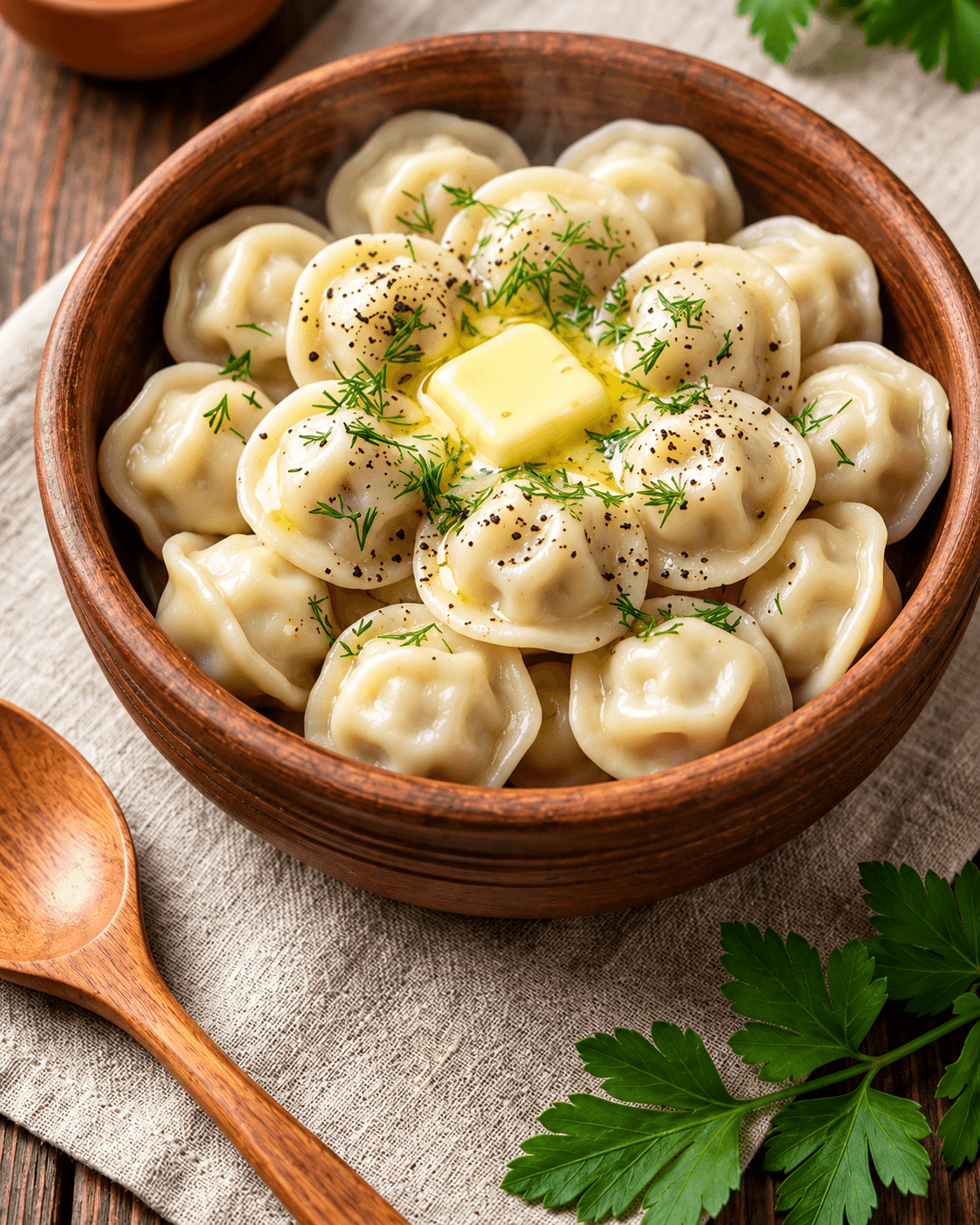 Пельмени отварные с курицей