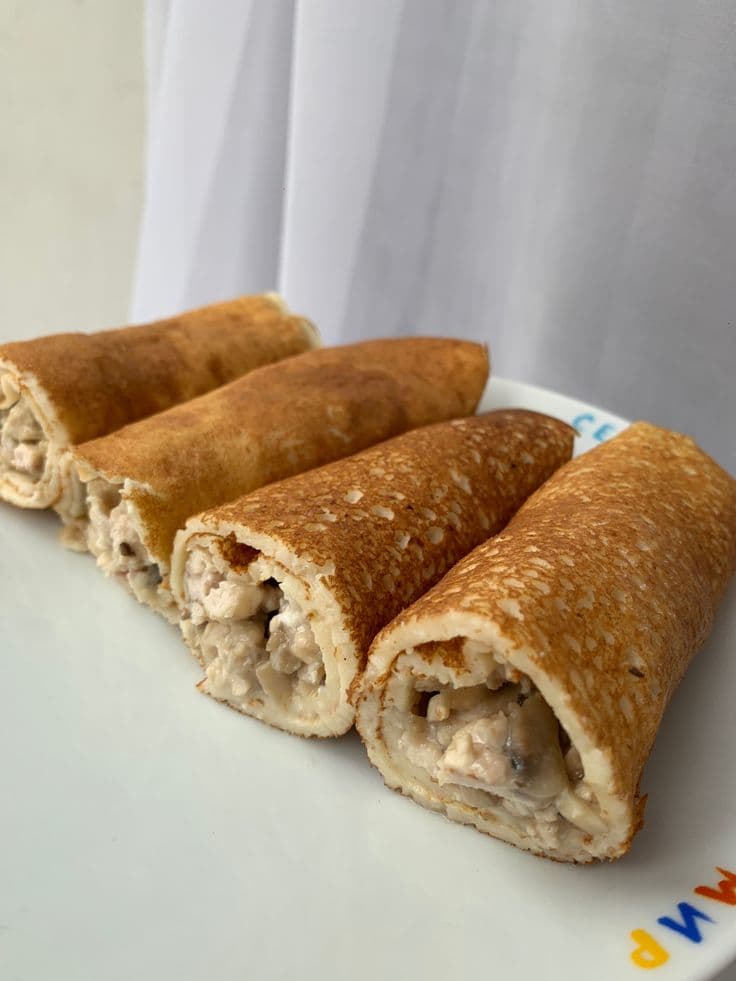 Блины с курицей и шампиньонами